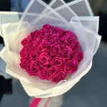 دسته گل روبانی صورتی